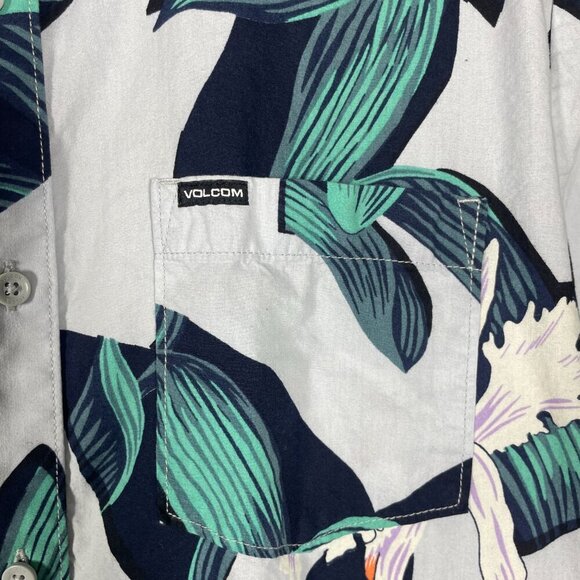 Volcom Men's SS Tropical Modern Fit Resortwear Button-Up Shirt XL Cotton! - Picture 2 of 5